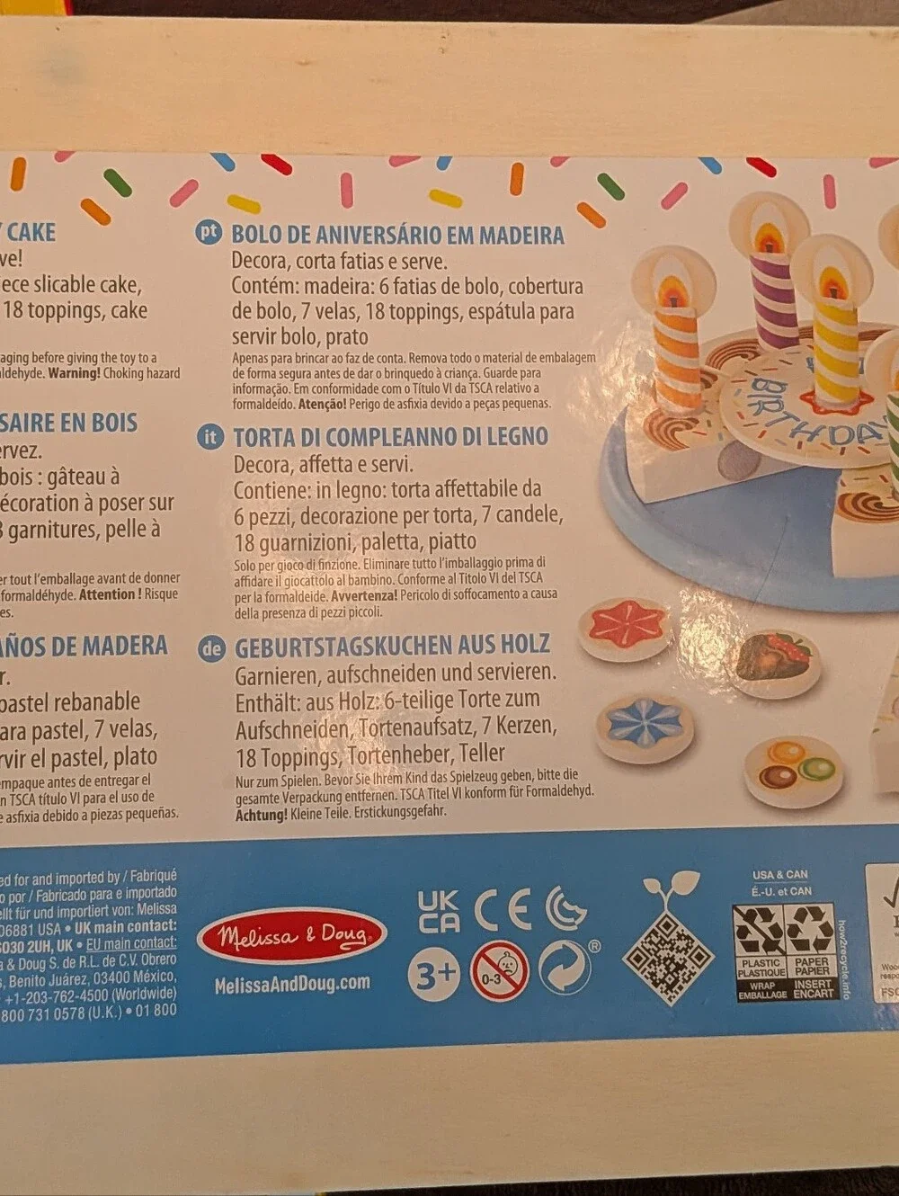 Melissa & Doug New Wooden Birthday Cake Playset and Books Sandra Boynton